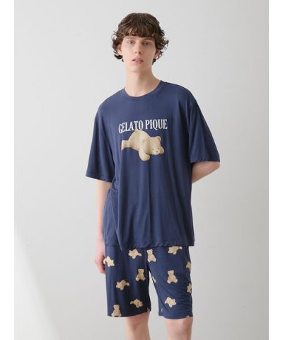 【ONLINE限定】【HOMME】【接触冷感】ベアワンポイントTシャツ&ハーフパ