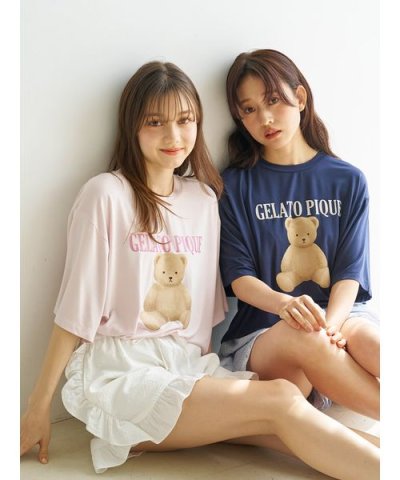 【ONLINE限定】【接触冷感】ベアワンポイントTシャツ&ストライプショートパン