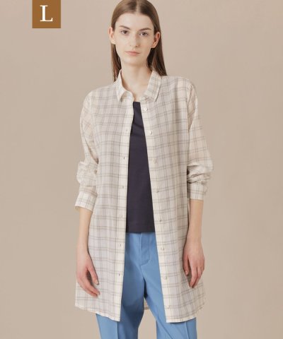 【L】ウォッシャブルシアーウールブラウス