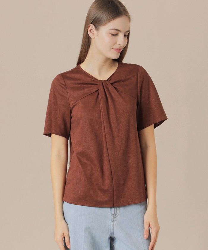 【極美品】マッキントッシュロンドン ノーカラー半袖シャツ ブラウン 大きいサイズ ブラウン系｜カットソー・Tシャツ｜MACKINTOSH LONDON