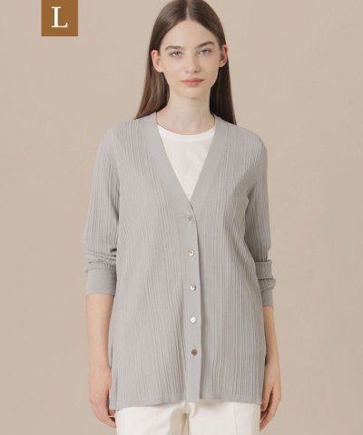 【L】シアーコットンニットカーディガン
