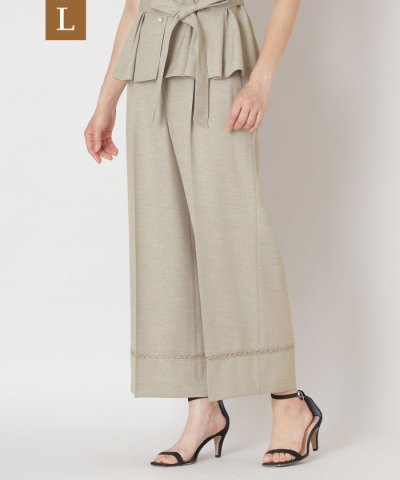 【L】リネンライク ワイドパンツ