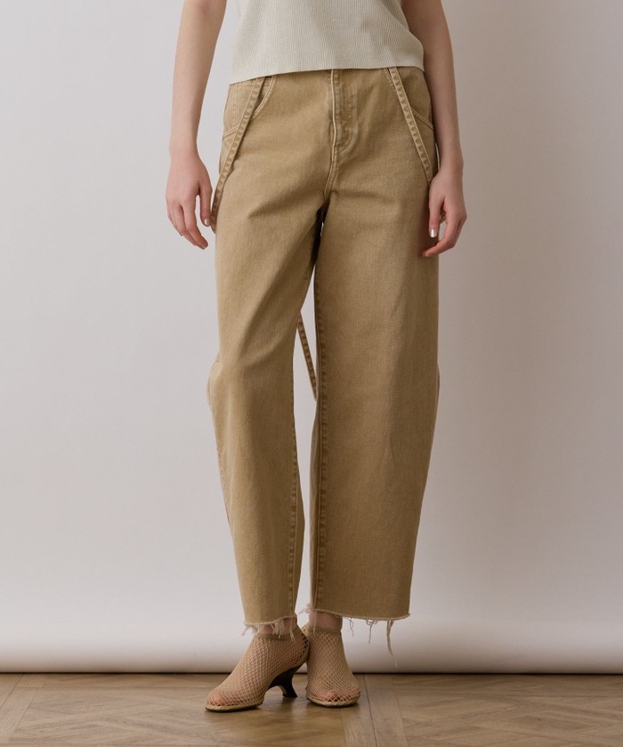 GRACECONTINENTAL サス付zipデニムパンツ ベージュ 36 GRACECONTINENTAL サス付zipデニムパンツ ベージュ 36