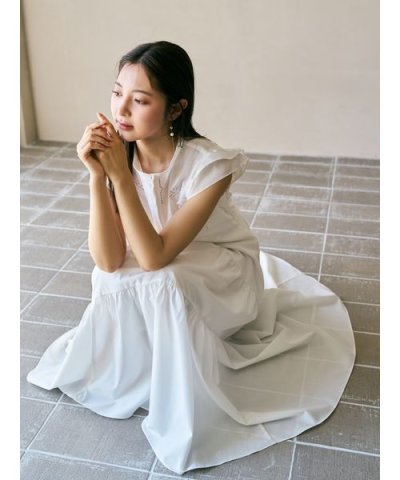 カットワークティアードワンピース／ウォッシャブル