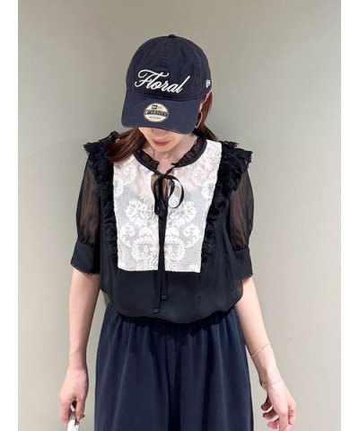 楊柳シフォンレースブラウス