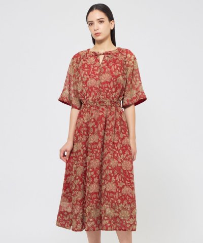 【VERY NaVY2025年6月号掲載】フラワーサラサボイル ギャザードレス