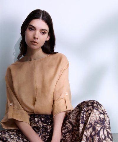 麻ツイル マルチWAYブラウス