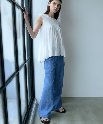 【VERY NaVY2025年6月号掲載】リネンコットンデニム ワイドパンツ