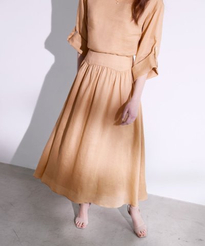 【VERY NaVY2025年6月号掲載】麻ツイル ギャザーフレアスカート