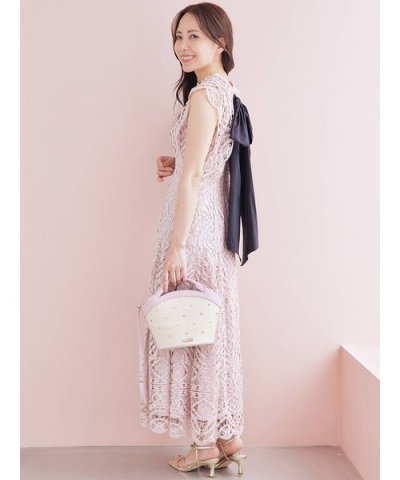 バックシャンレースドレス
