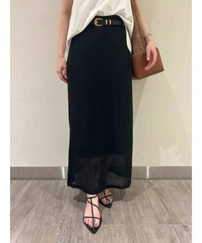 リバーシブルストレートシアーニットスカート