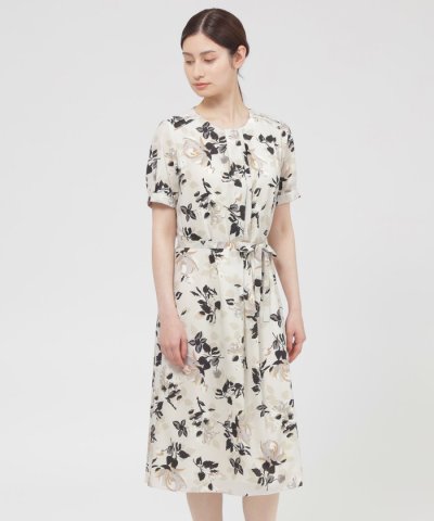 【WEB・一部店舗限定】フローラル/ドットプリント　ワンピース