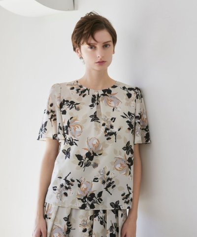 【WEB・一部店舗限定】フローラル/ドットプリント　ブラウス