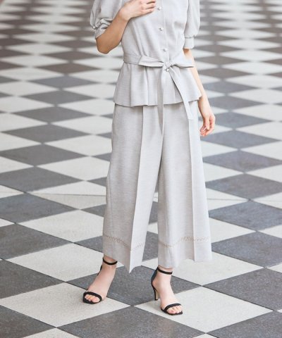 リネンライク ワイドパンツ