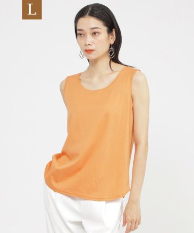 【L】【ウォシャブル】【接触冷感】シルケットコットンタンクトップ