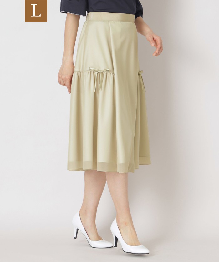 ベージュ系｜Aラインスカート｜TO BE CHIC(Lサイズ)(トゥー ビー