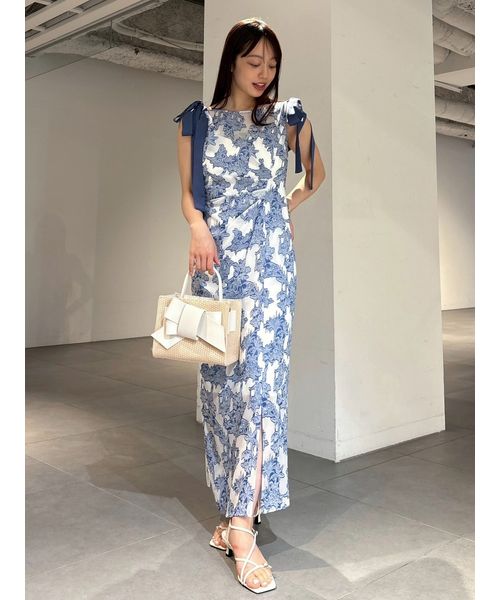 FRAY I.D 2wayショルダーリボンシアージャガードドレス 2wayショルダーリボンシアージャガードドレス(508201064)｜阪急