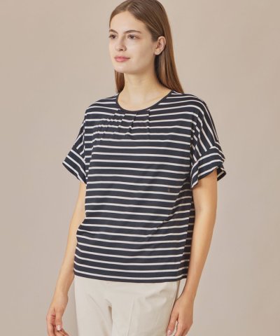 コットンブレンドボーダープルオーバー