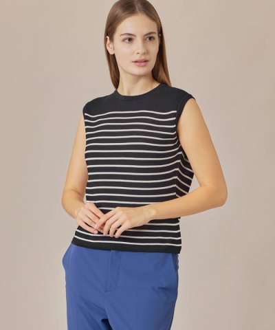 ホールガーメントボーダープルオーバー