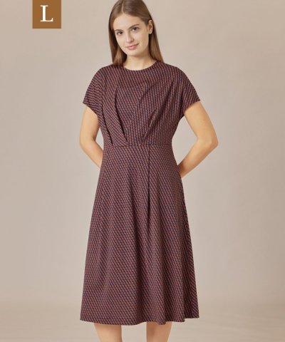 【L】チルトスクエアプリントワンピース