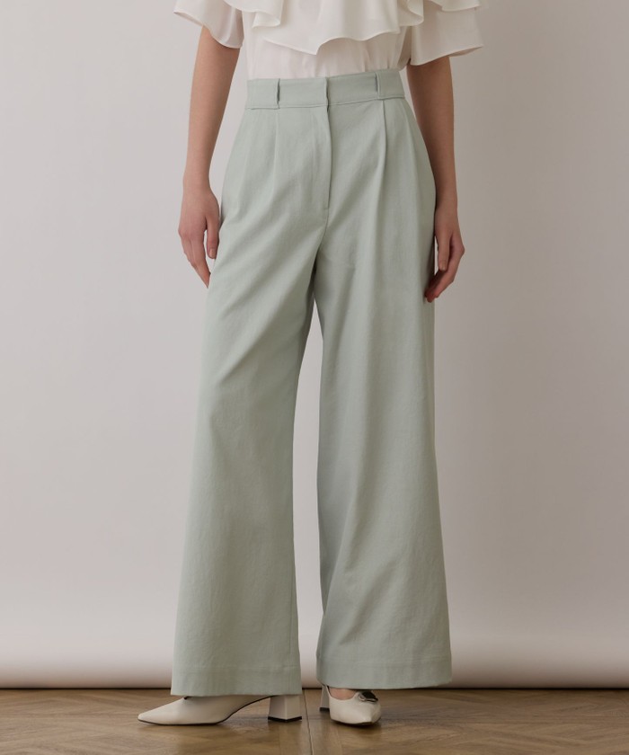 GRACECONTINENTAL ストレッチワイドパンツ グリーン 38