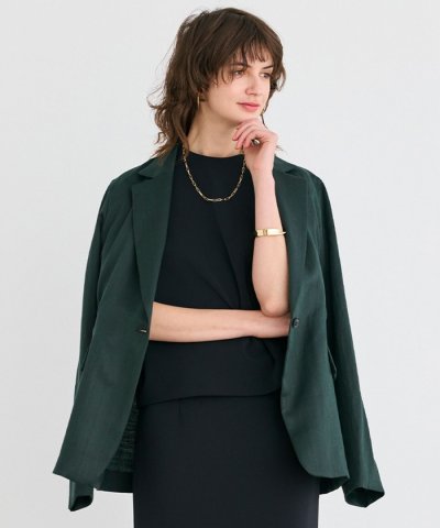 【洗える】BERGAMOT / ウォッシャブルリネンバックドロストジャケット