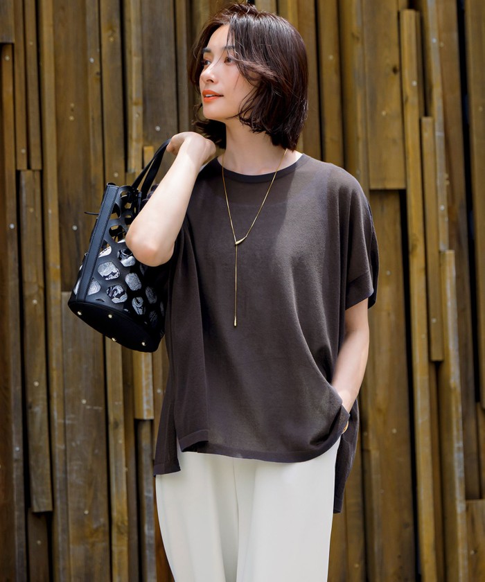 NKNIT◆ニット・セーター(薄手)/--/ポリエステル/NVY/NKNIT23SS-0090// NKNIT striped sponge knit Black x Brown NKNIT23SS-0090 | eBay