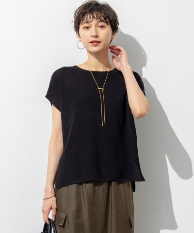 【洗える】シャイニーシアー オーバーサイズ ニット