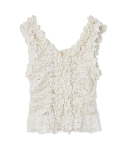 カットレースフリルプルオーバー