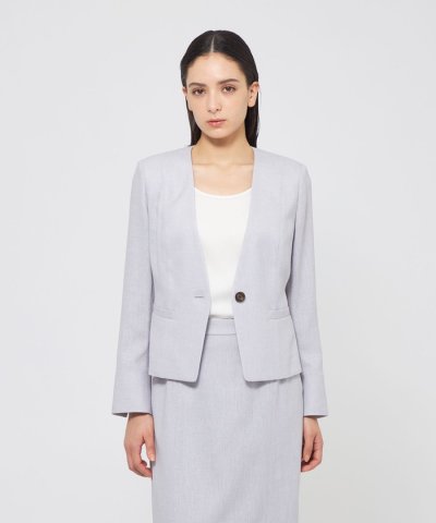 スラブストレッチ ノーカラージャケット