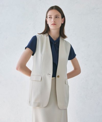 【ウォッシャブル/接触冷感/UV対策/吸水速乾】2wayストレッチカラミ　ジレ