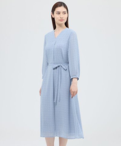 【ウォッシャブル】格子プリント　ワンピース