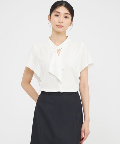 【ウォッシャブル】トリアセ梨地　ブラウス