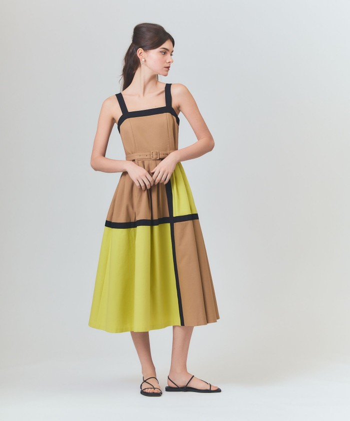 GRACECONTINENTAL ライン配色キャミドレス ベージュ 36 GRACECONTINENTAL ライン配色キャミドレス ベージュ 36