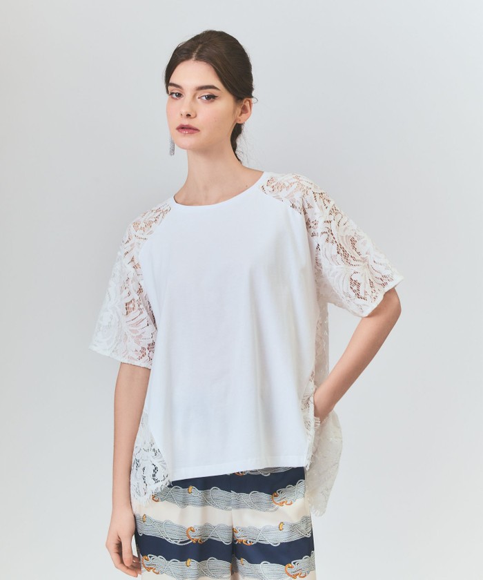 GRACECONTINENTAL バックレース天竺トップ ホワイト 36