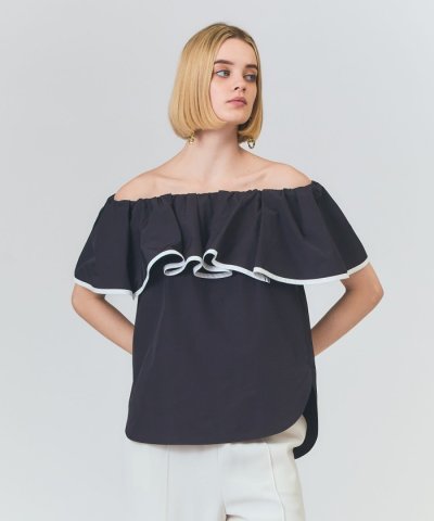 ラッフルトリミングブラウス