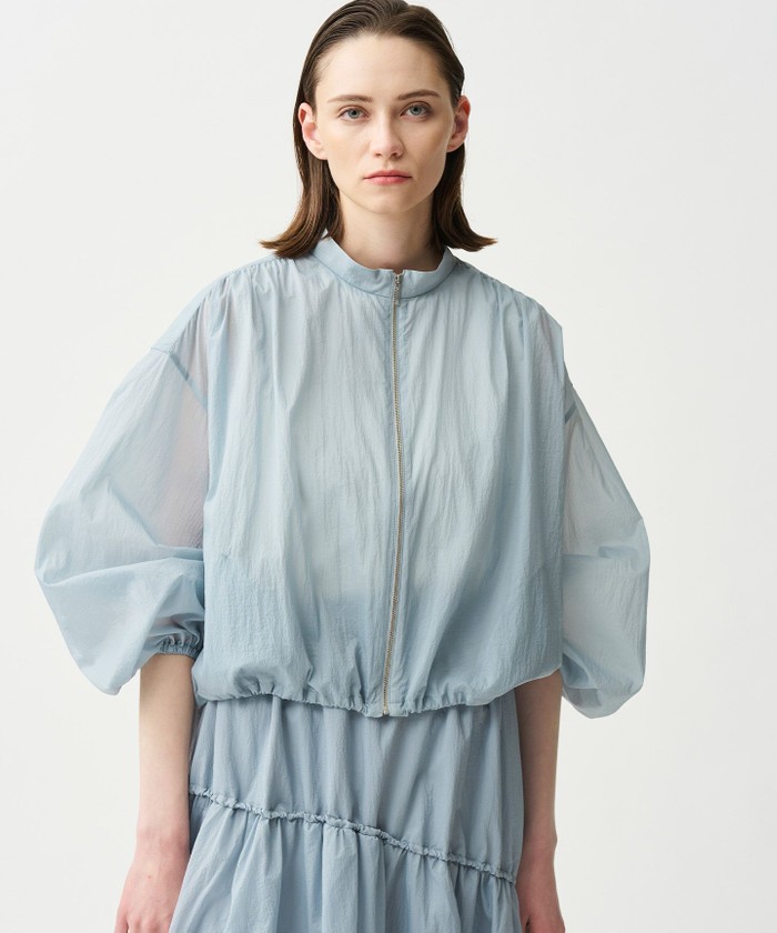 UNCRAVE 【撥水・洗濯機洗い可】シアープルーフナイロン スタンドネックブルゾン サックス F UNCRAVE 【撥水・洗濯機洗い可】シアープルーフナイロン スタンドネックブルゾン サックス F