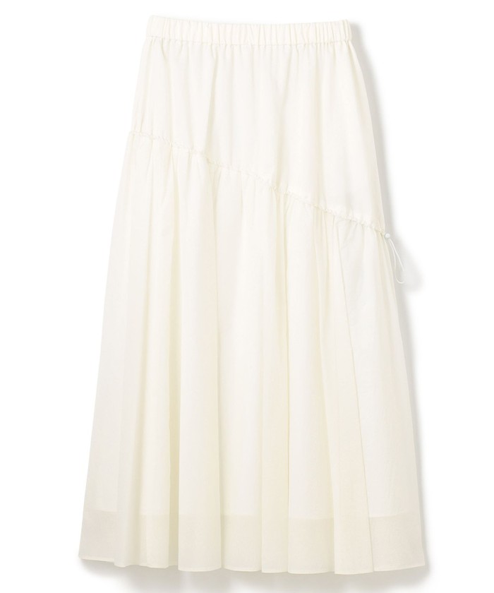 UNCRAVE 【撥水・洗濯機洗い可】シアープルーフナイロン ドローコードスカート ホワイト 1 UNCRAVE 【撥水・洗濯機洗い可】シアープルーフナイロン ドローコードスカート ホワイト 1