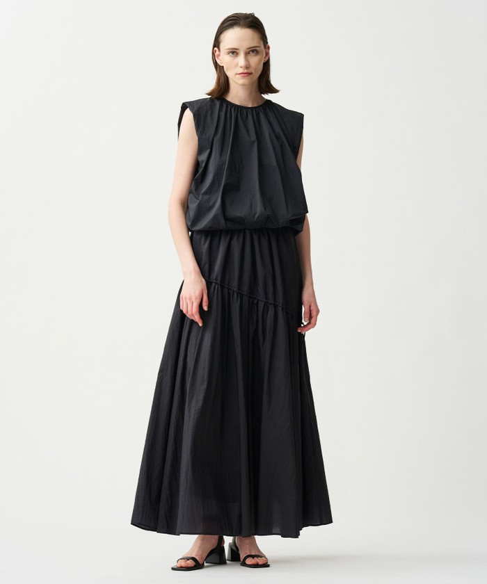 UNCRAVE 【撥水・洗濯機洗い可】シアープルーフナイロン ドローコードスカート ブラック 2 UNCRAVE 【撥水・洗濯機洗い可】シアープルーフナイロン ドローコードスカート ブラック 2