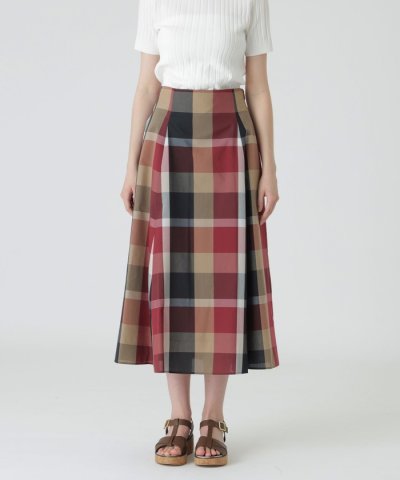 【一部店舗限定】クレストブリッジチェックロングフレアスカート