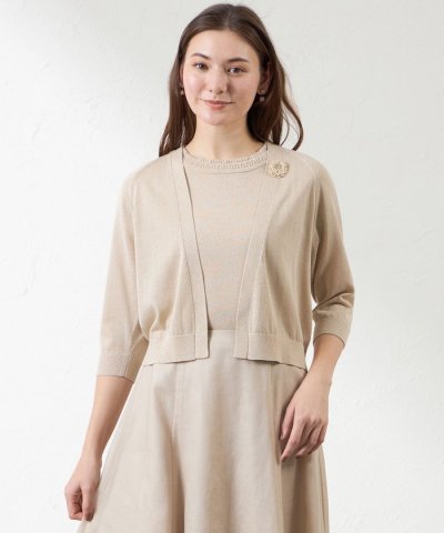 シャイニーコットン混ラメボレロ