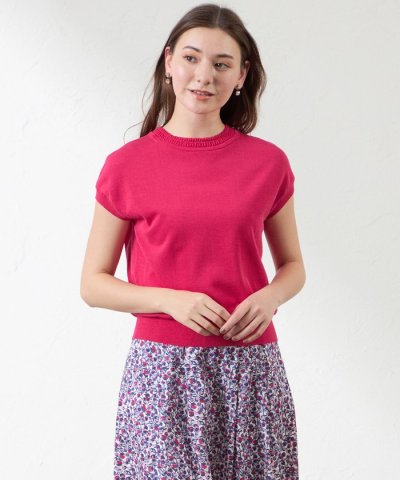 シャイニーコットン混プルオーバー