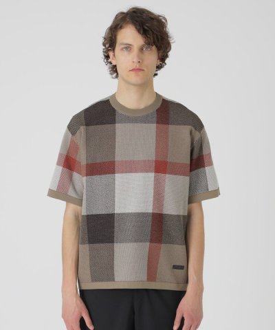 エアメッシュクレストブリッジチェックニットTシャツ