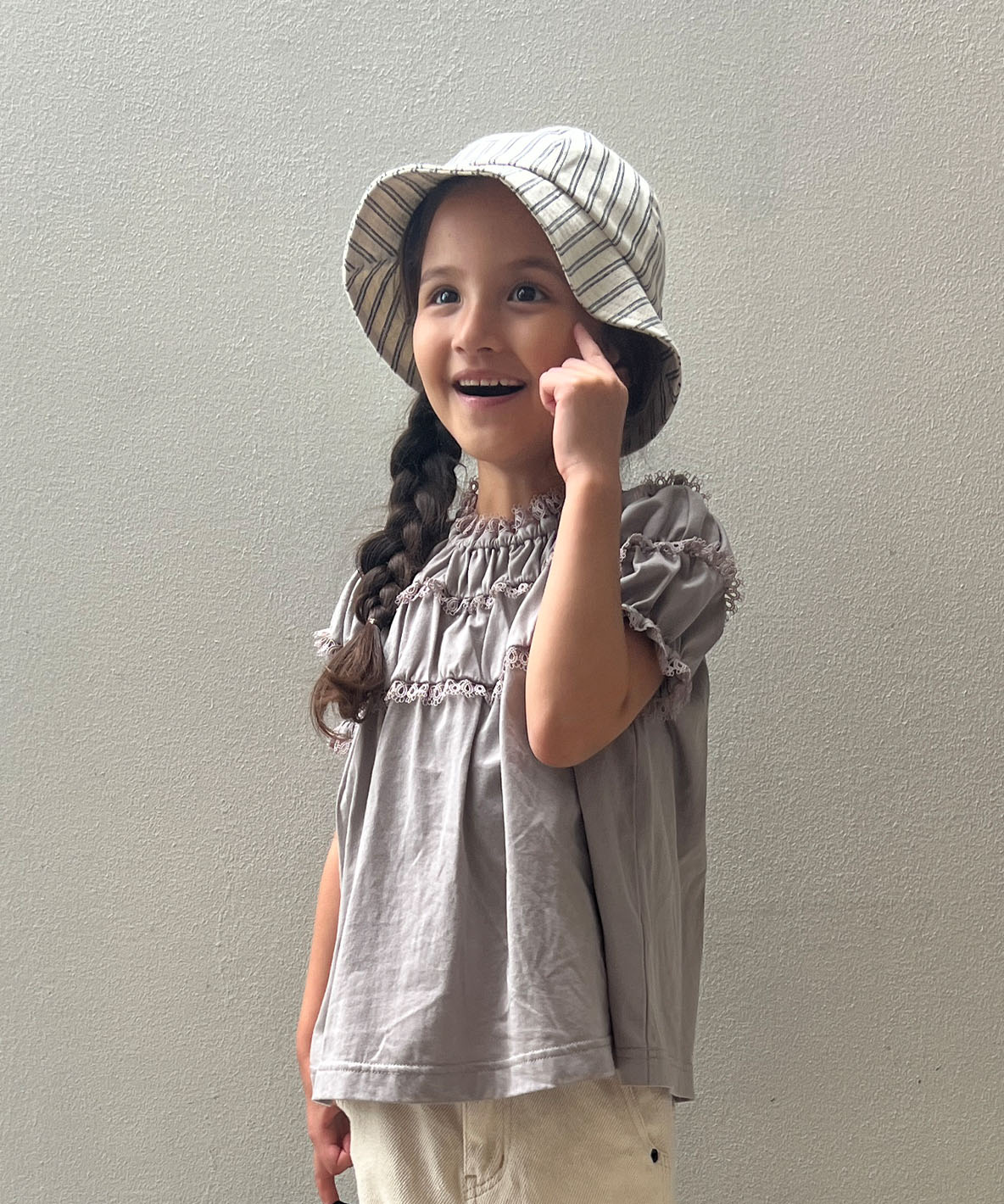 FITH フィス FITH Lace Smocked Tee グレー 100 FITH フィス FITH Lace Smocked Tee グレー 100