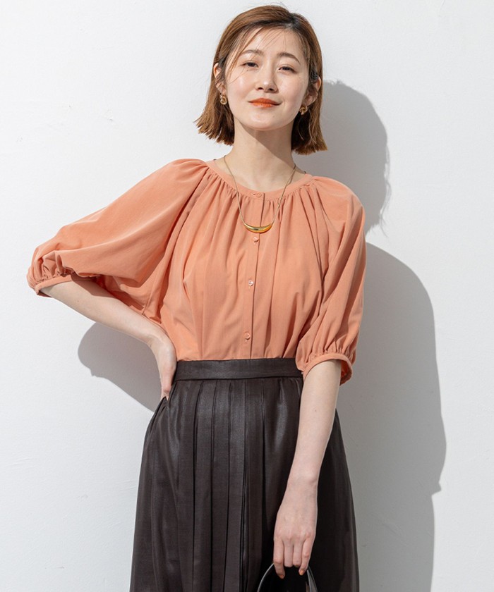 洗える】クリアトリコットジャージー ティアードデザイン カットソー