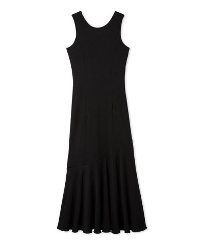 アシメヘムカットリブタンクワンピース／ウォッシャブル