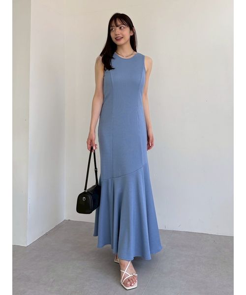 FRAYI. D アシメヘムカットリブタンクワンピース/ウォッシャブル BLU F FRAYI. D アシメヘムカットリブタンクワンピース/ウォッシャブル BLU F