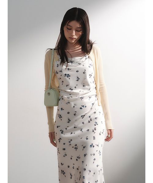 FRAYI. D ドレープサテンキャミワンピース/ウォッシャブル FLOWER 1 FRAYI. D ドレープサテンキャミワンピース/ウォッシャブル FLOWER 1