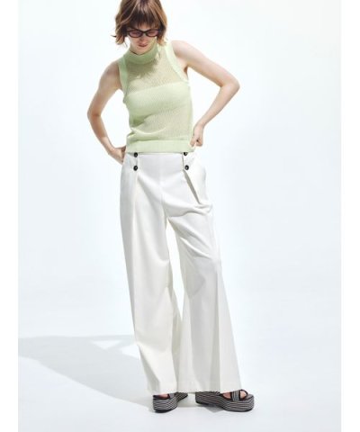 ハイウエストタックワイドマリンパンツ／ウォッシャブル・UVカット・防シワ