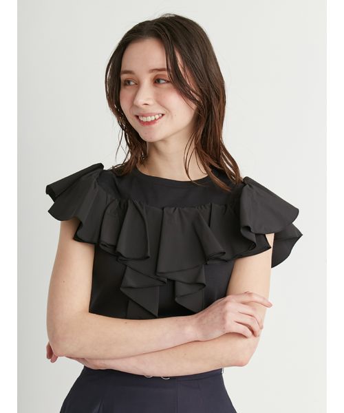 チュールラッフルフリルトップス LILY BROWN（リリーブラウン）の「チュールラッフルフリル